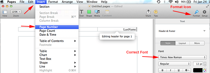 restart page numbering in word for mac
